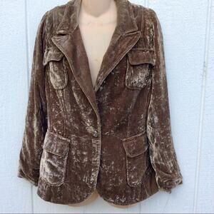 VINTAGE 80s CRUSHED VELVET BLAZER JACKET